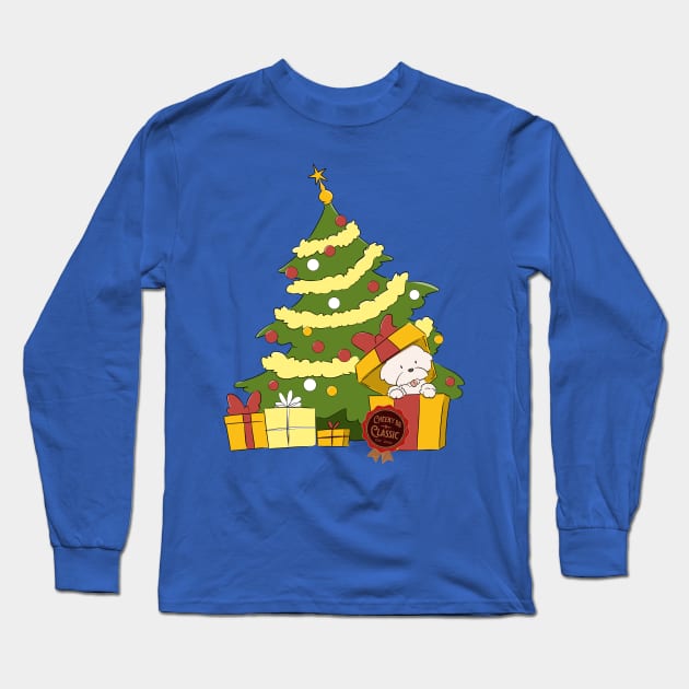 Dog Christmas Tree Long Sleeve T-Shirt by Cheeky BB
